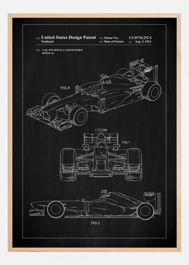 Patent Print - Formula 1 Racing Car - Black Plakat