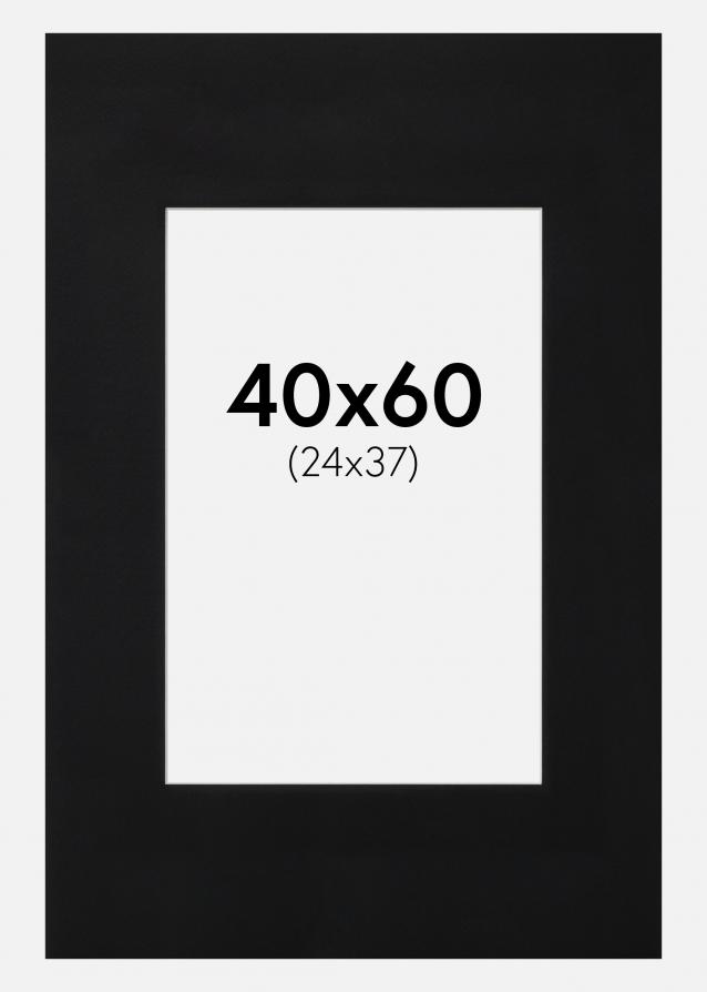 Passepartout Sort Standard (Hvid kerne) 40x60 cm (24x37)