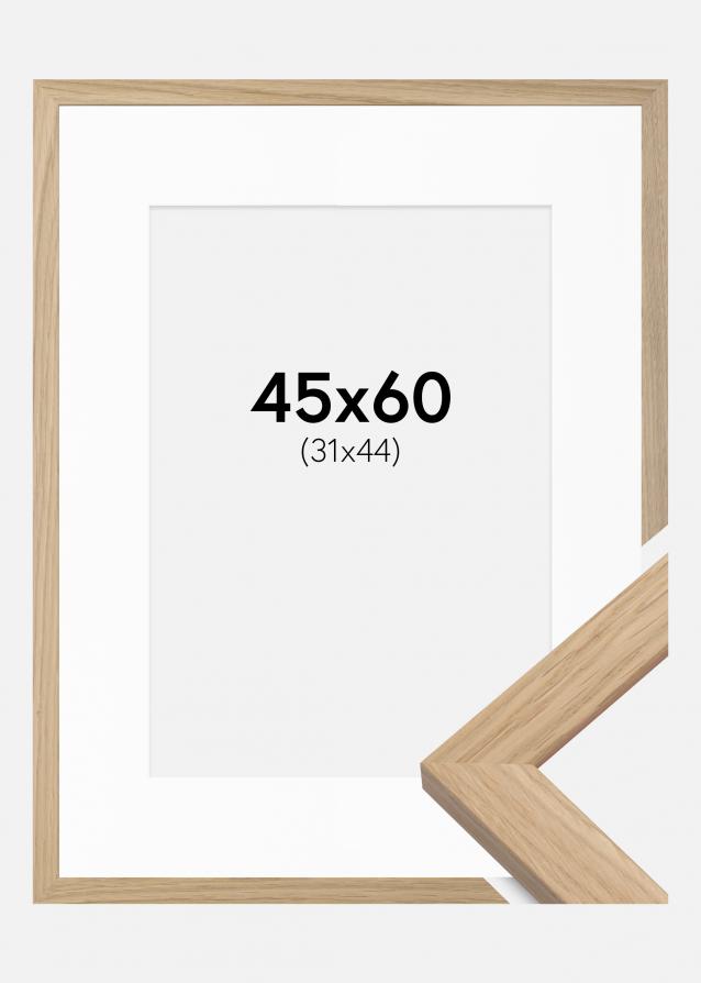 Ramme Oak Wood 45x60 cm - Passepartout Hvid 32x45 cm