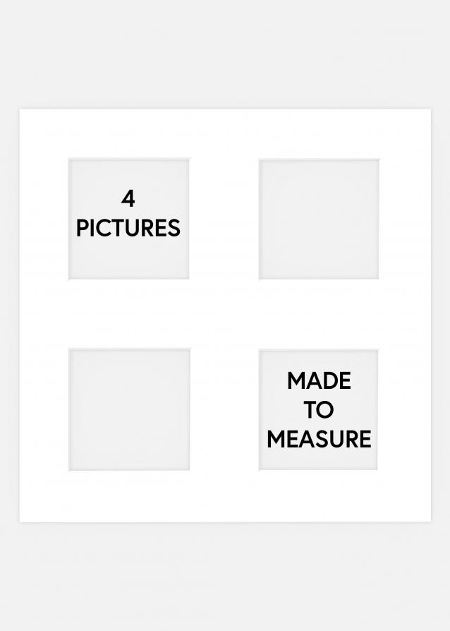 Collagepassepartout Hvid 4 Billeder - Målbestilt (hvid midte)