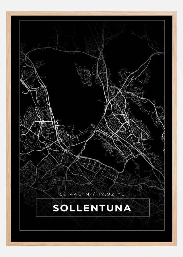 Kort - Sollentuna - Sort Plakat