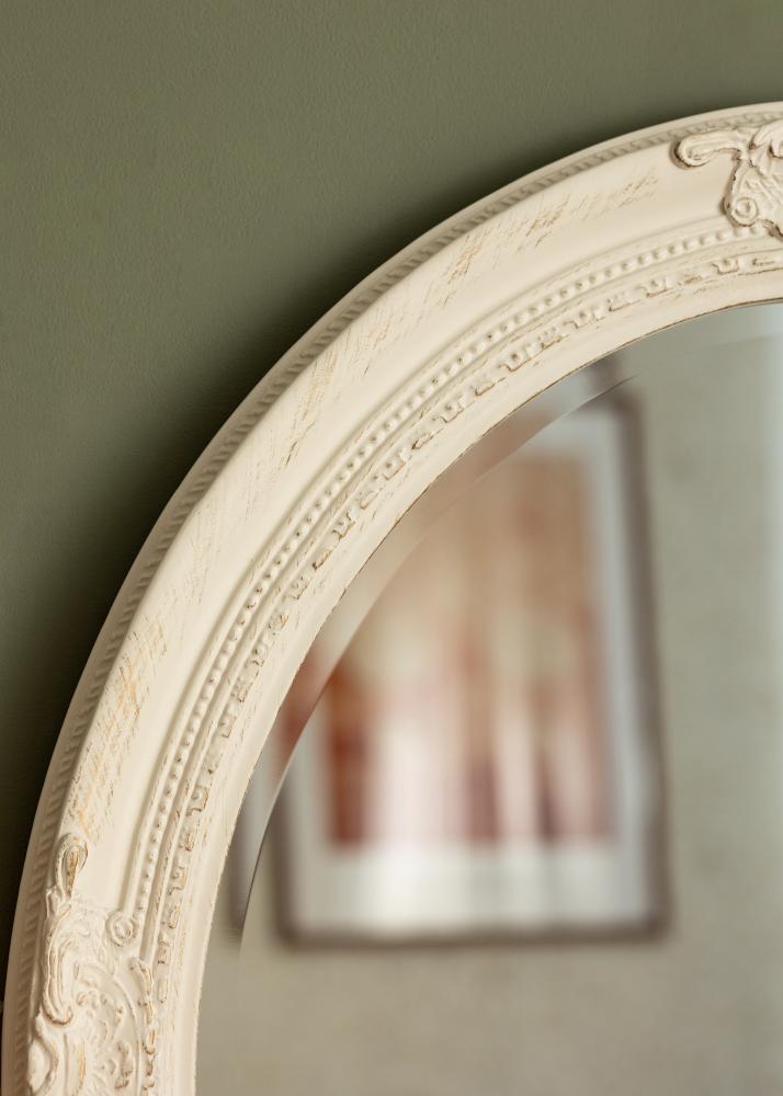 Spejl Antique Hvid Oval 63x73 cm