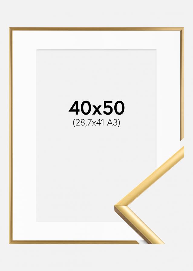 Ramme New Lifestyle Shiny Gold 40x50 cm - Passepartout Hvid 29,7x42 cm (A3)