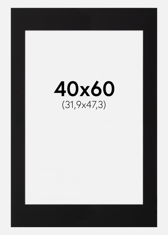 Passepartout Sort Standard (Hvid kerne) 40x60 cm (31,9x47,3 - A3+)