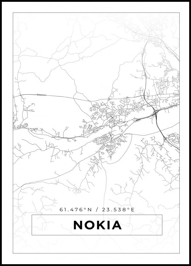 Kort - Nokia - Hvid Plakat