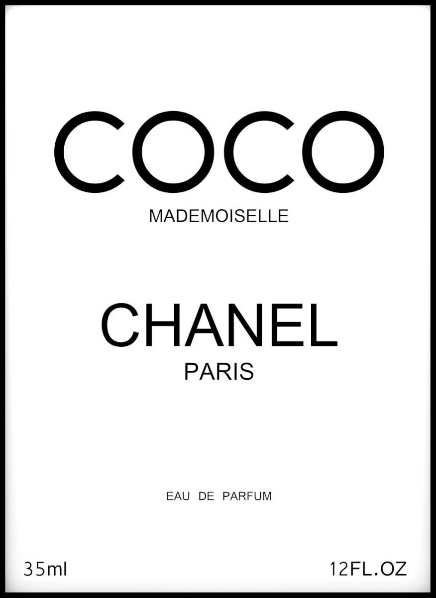 Coco Chanel Paris Black - 50x70 cm her - BGA.DK