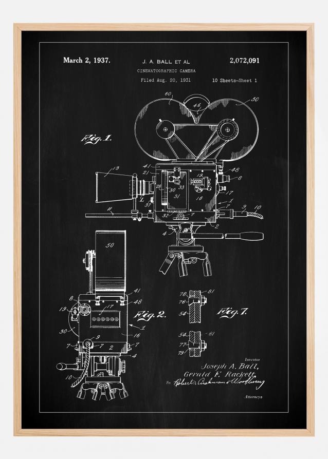 Patent Print - Cinematic Camera - Black Plakat
