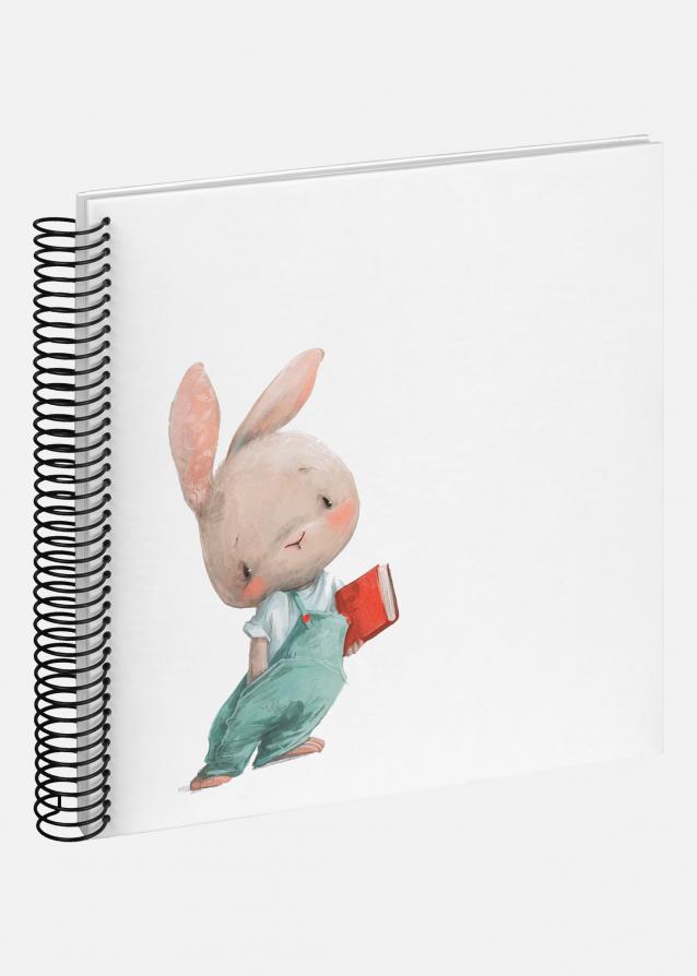 Bunny Nosey Spiralalbum Hvid - 24x24 cm (40 Hvide sider / 20 ark)