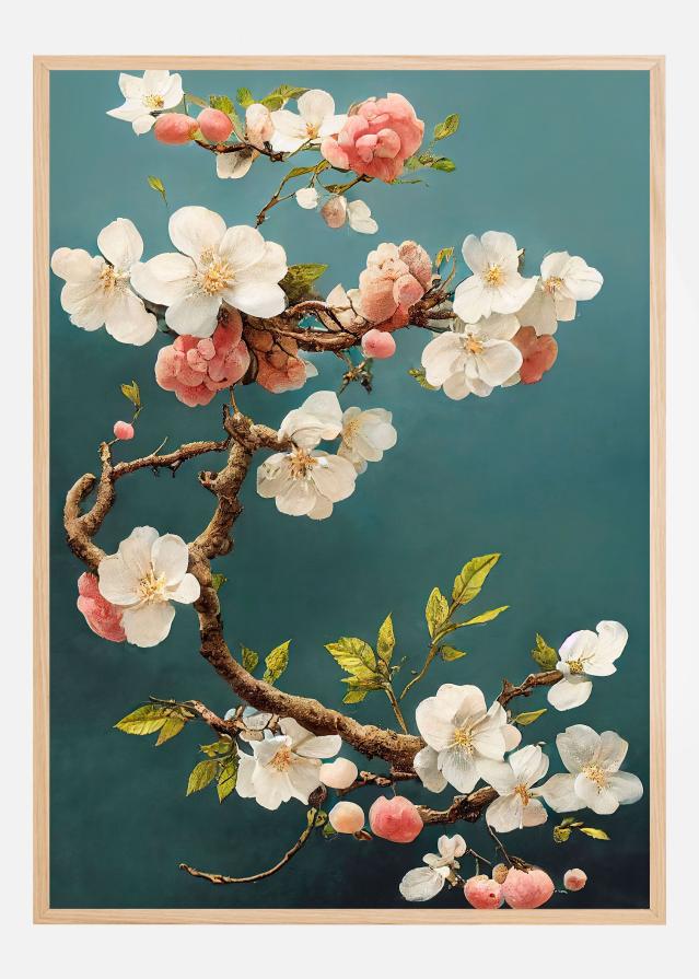 White Cherry Blossoms Plakat