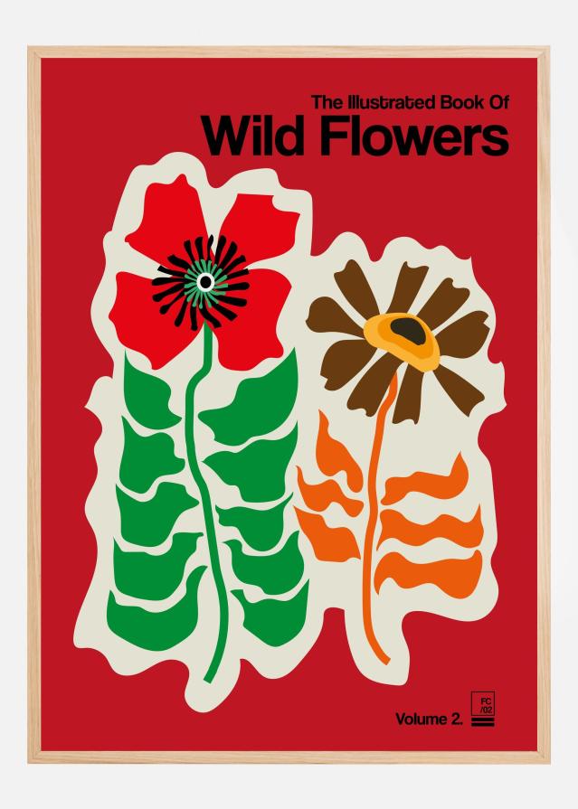 The Illustrated Book Of Wild Flowers Vol.2 Red Plakat