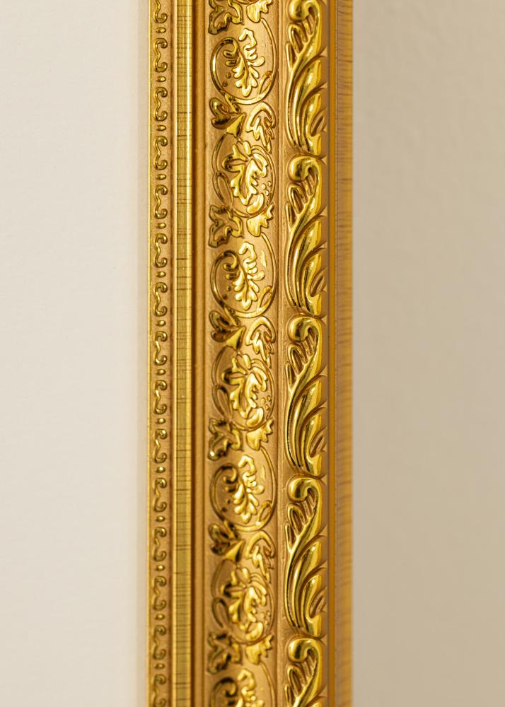 Ramme Ornate Guld 60x80 cm - Passepartout Hvid 50x70 cm