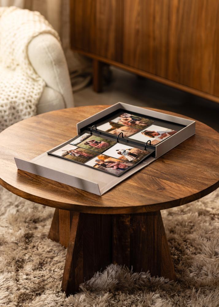 KAILA MEMORIES Grey/White - Coffee Table Photo Album (60 Sorte Sider / 30 Blade)