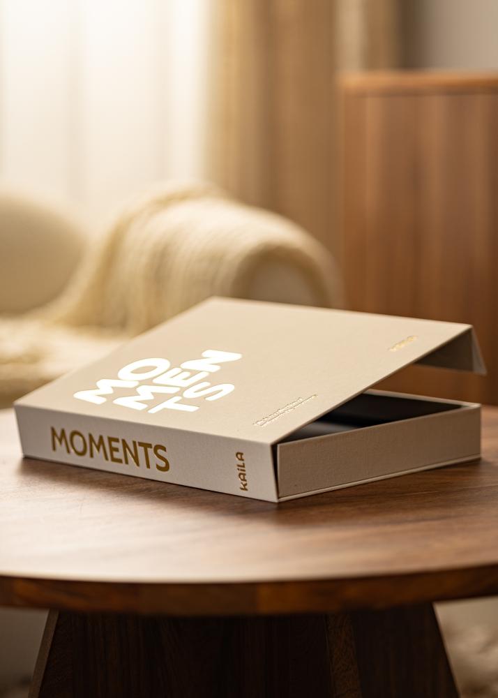 KAILA MOMENTS Creme - Coffee Table Photo Album (60 Sorte Sider / 30 Blade)