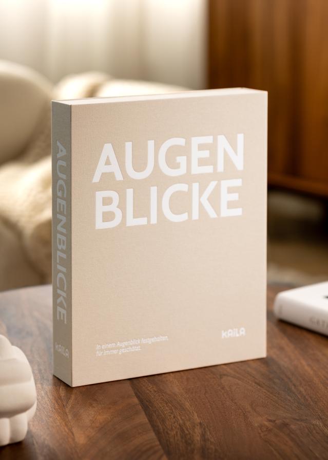 KAILA AUGENBLICKE Creme - Coffee Table Photo Album (60 Sorte Sidor)