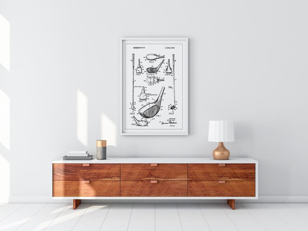 Patent Print - Golf Club - White Plakat