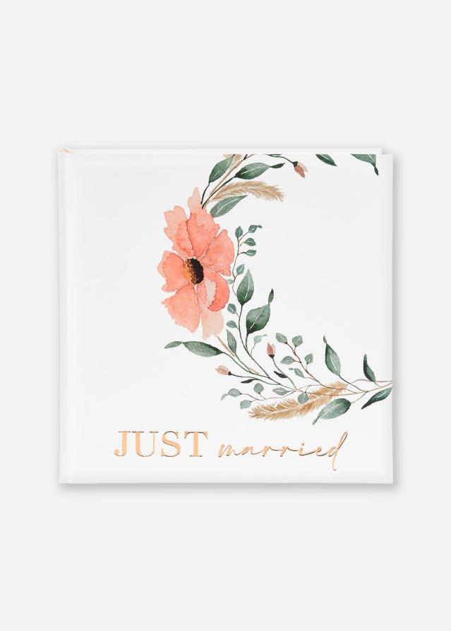 Just married Bryllupsalbum - 30x31 cm (60 Hvide sider / 30 blade)