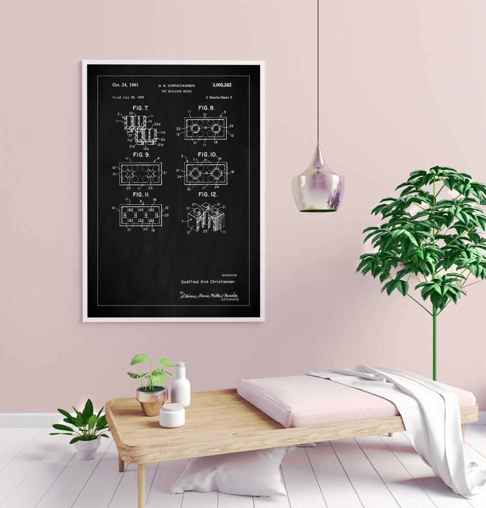 Patent Print - Lego Block II - Black Plakat