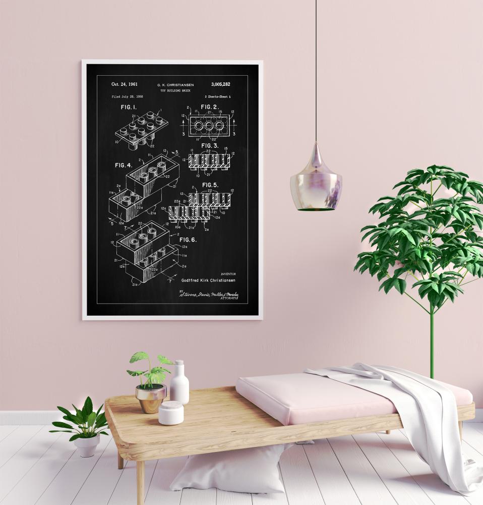 Patent Print - Lego Block I - Black Plakat