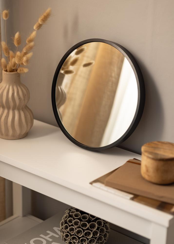 KAILA Round Mirror - Edge Black 30 cm Ø