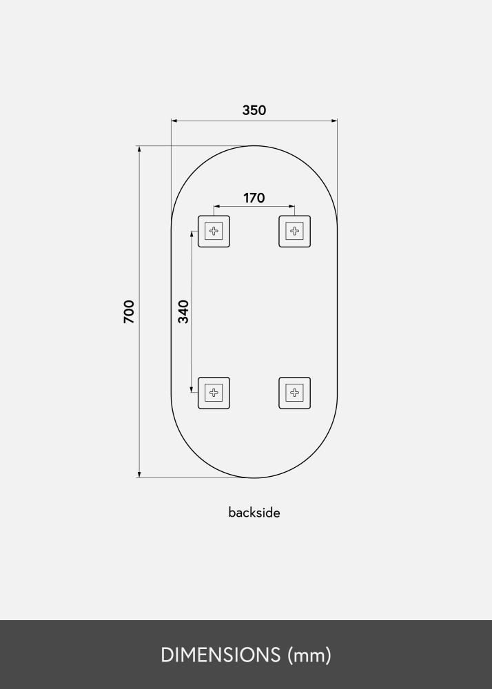 KAILA Spejl Oval 35x70 cm