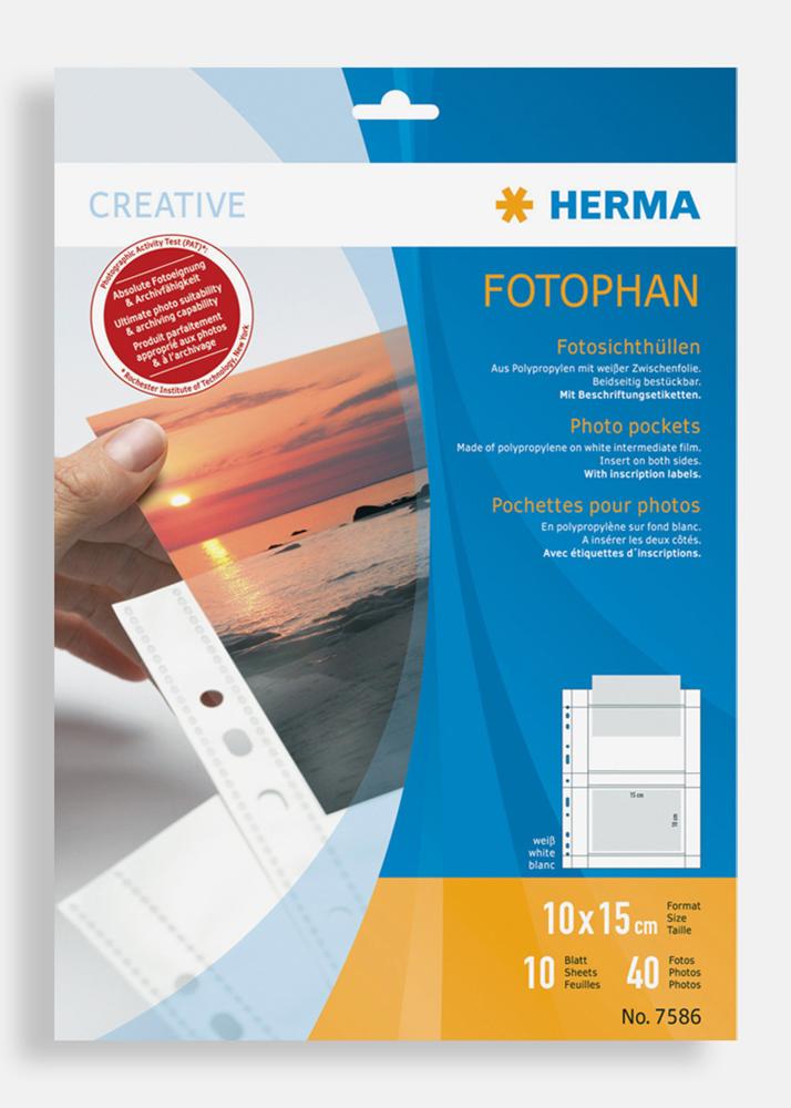 Herma fotolommer 10x15 cm Liggende - 10-pak Hvide