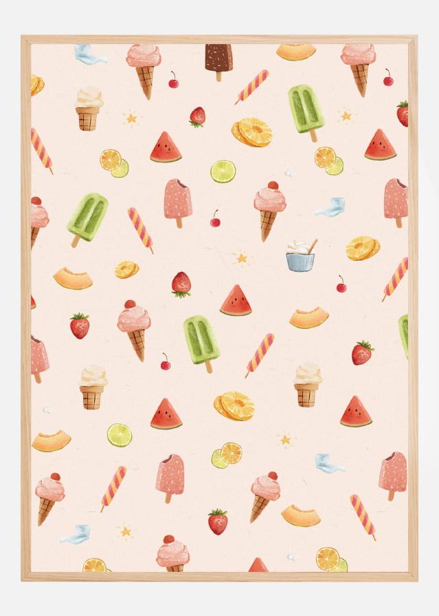 Sweet Ice Cream Pattern Plakat