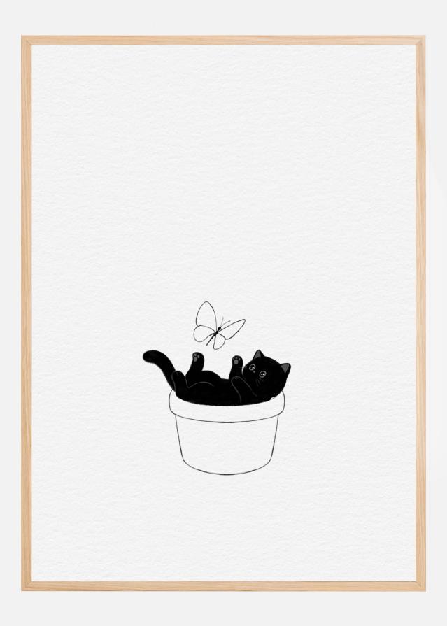 Cute Black Cat Plakat