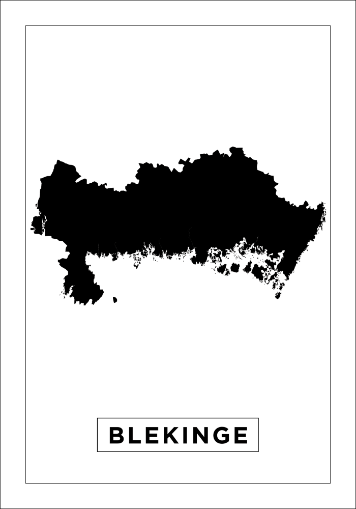 Kort - Blekinge - Hvid Plakat