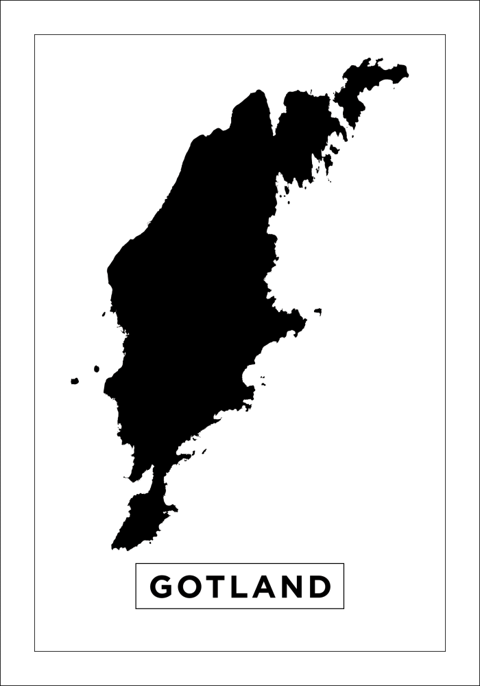 Kort - Gotland - Hvid Plakat