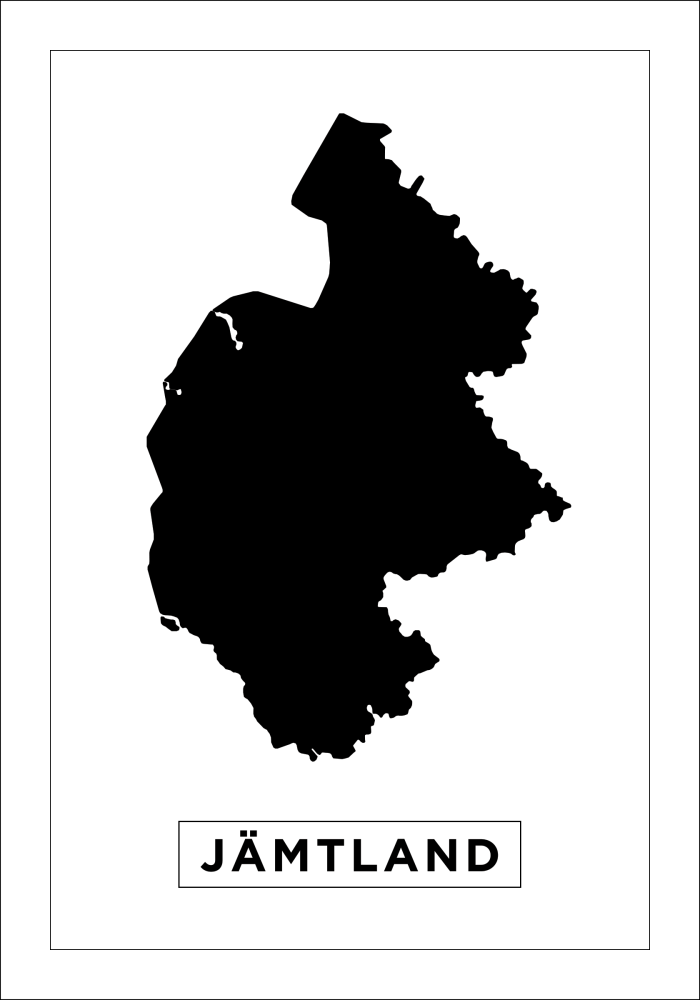 Kort - Jämtland - Hvid Plakat