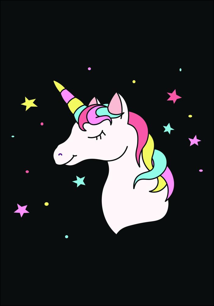 Unicorn Black Plakat