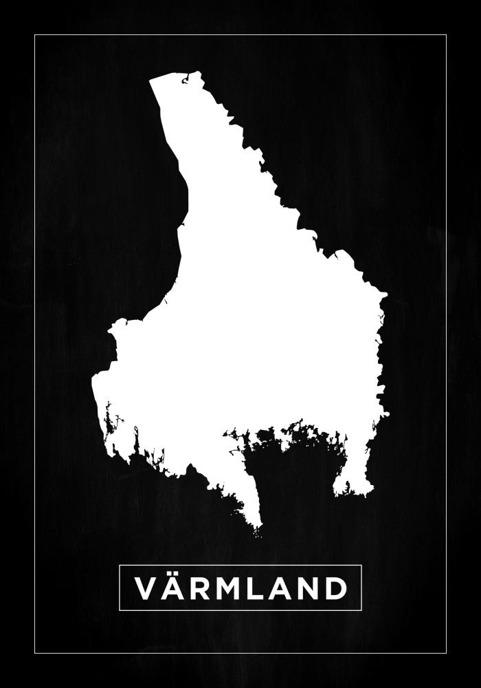 Kort - Värmland - Sort Plakat