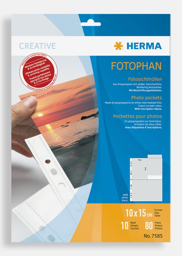 Herma fotolommer 10x15 cm stående - 10-pak Hvide