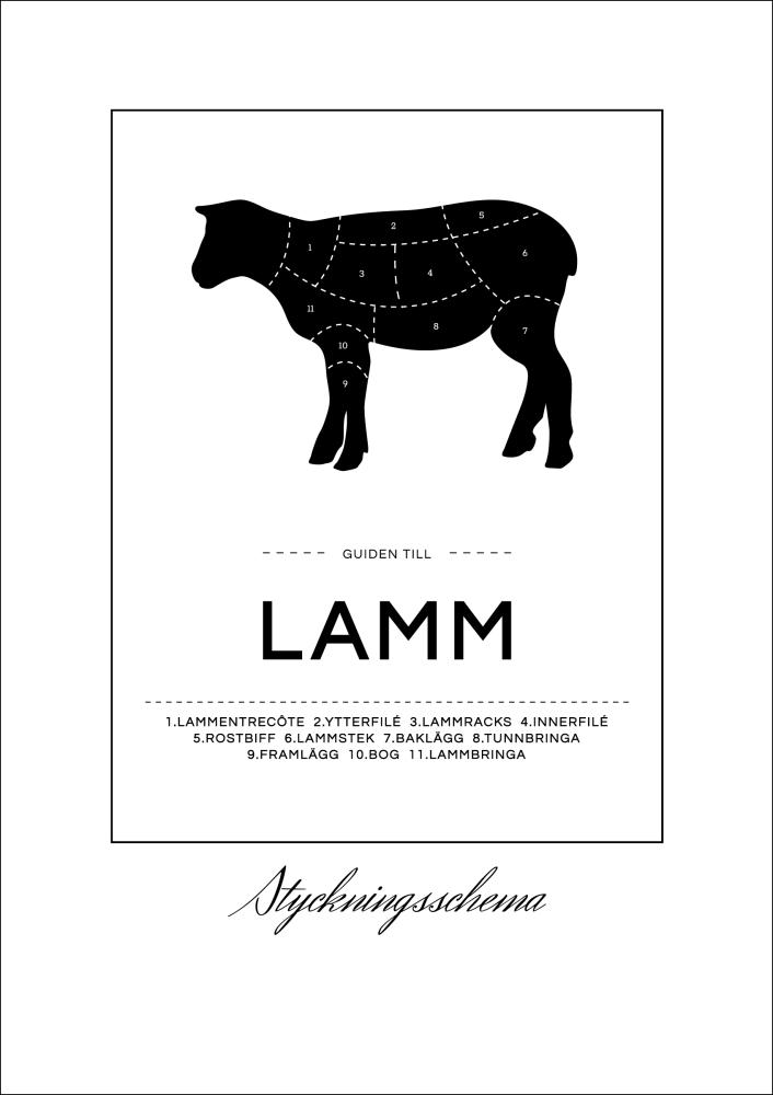 Skæringsskema lam Plakat