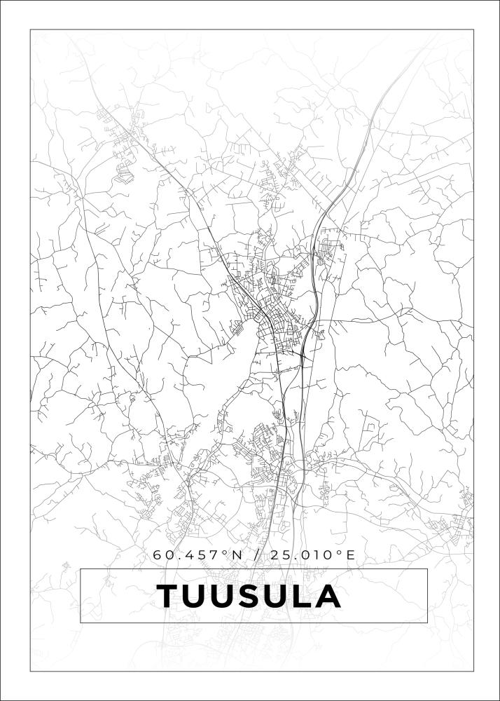 Kort - Tuusula - Hvid Plakat