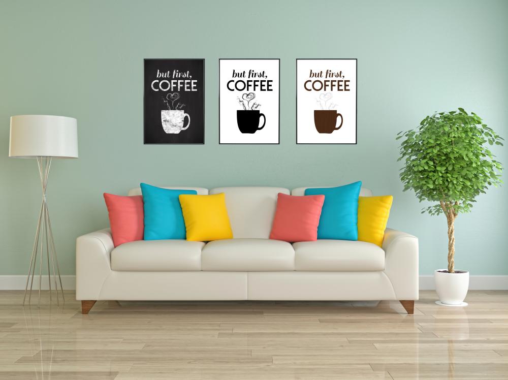 But first coffee - Sort Plakat