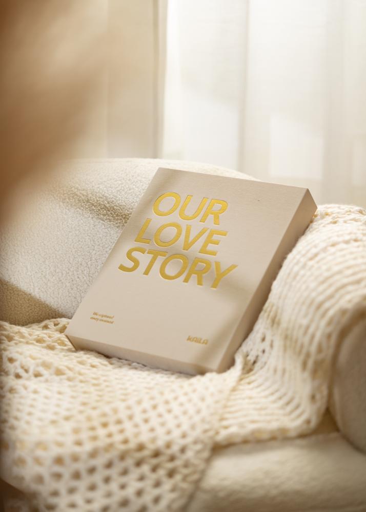 KAILA OUR LOVE STORY Creme - Coffee Table Photo Album (60 Sorte Sidere)