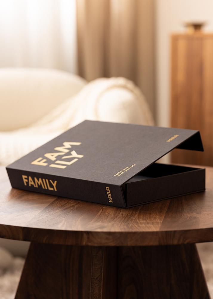 KAILA FAMILY Black - Coffee Table Photo Album (60 Sorte Sidor)