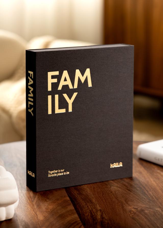 KAILA FAMILY Black - Coffee Table Photo Album (60 Sorte Sidor)