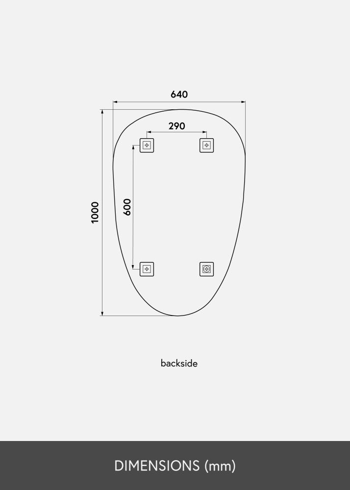 KAILA Spejl Shape II Deluxe 64x100 cm