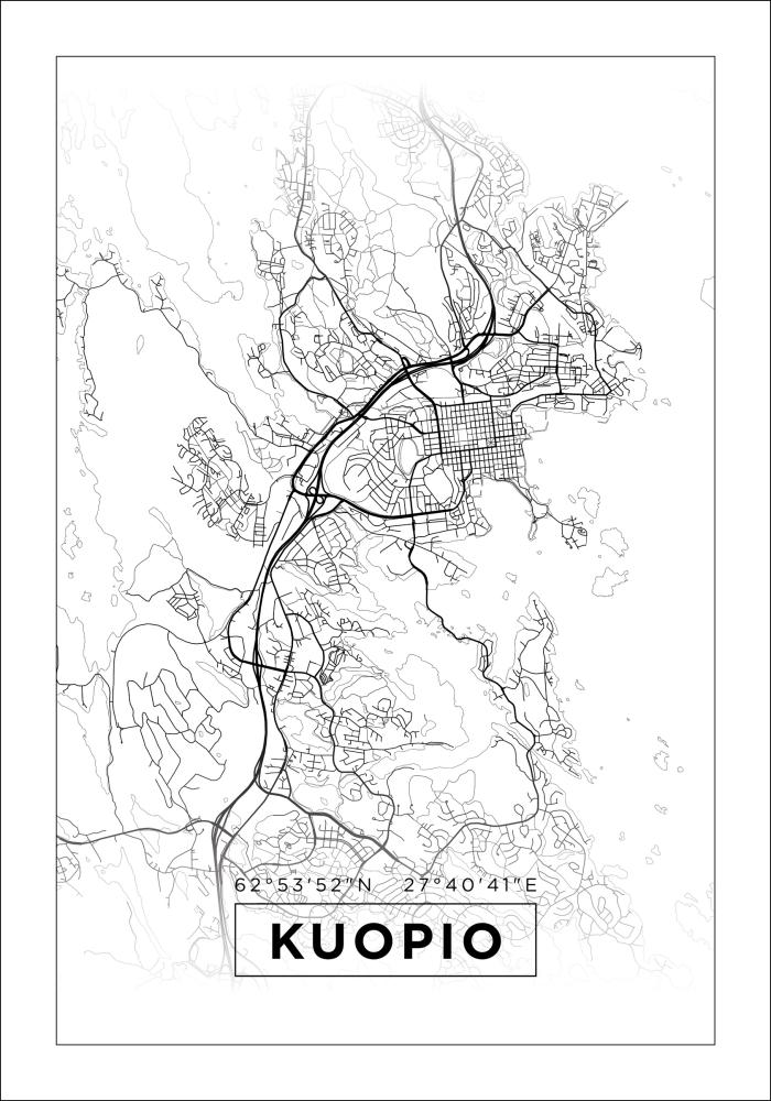 Kort - Kuopio - Hvid Plakat