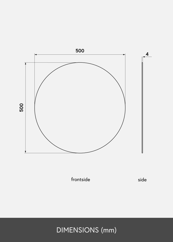 KAILA Rundt Spejl 50 cm Ø