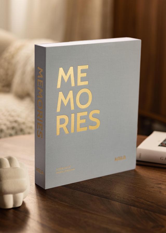 KAILA MEMORIES Grey - Coffee Table Photo Album (60 Sorte Sider / 30 Blade)