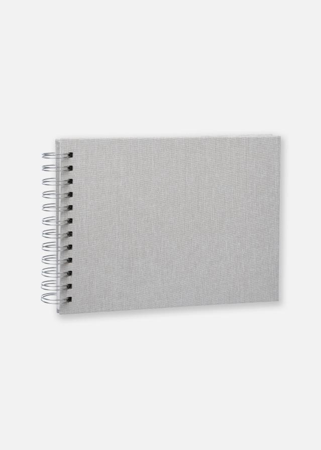 Base Line Canvas Wire-O Beige 23x17 cm (40 Hvide sider / 20 Ark)