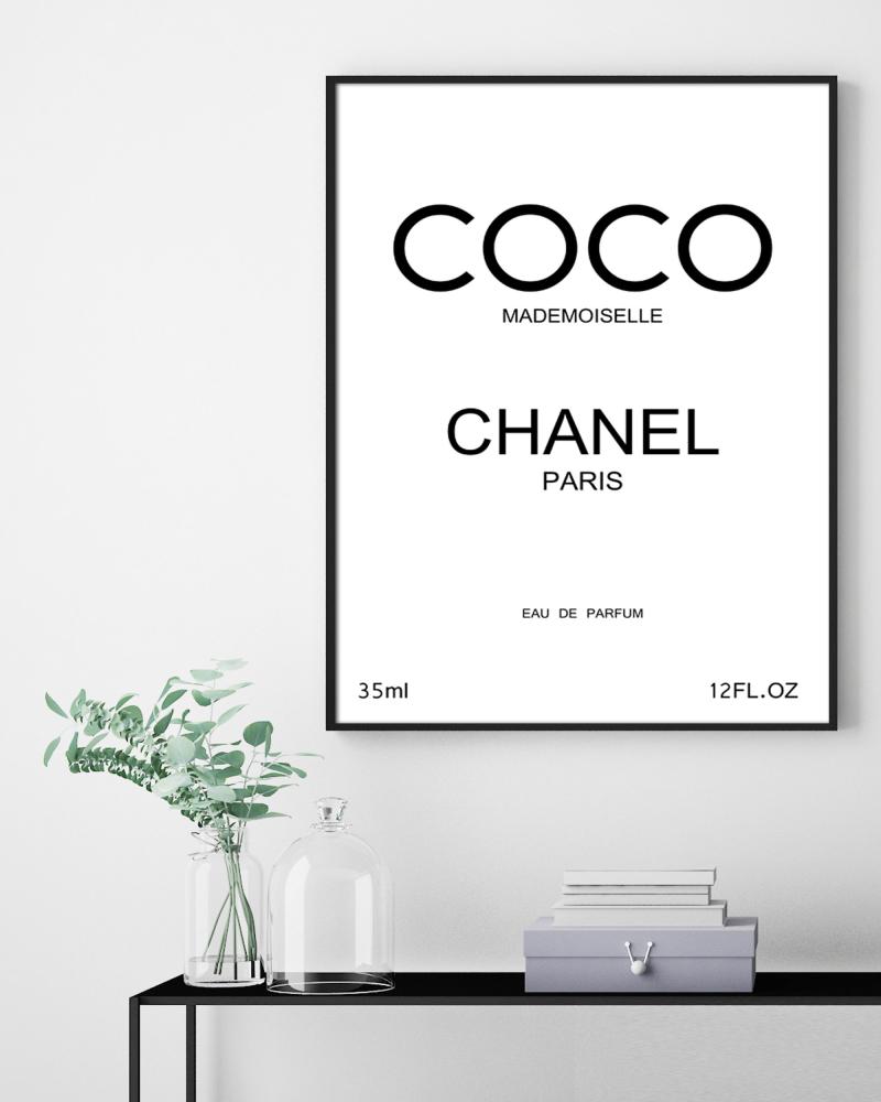 Coco Chanel Paris Black - 50x70 cm