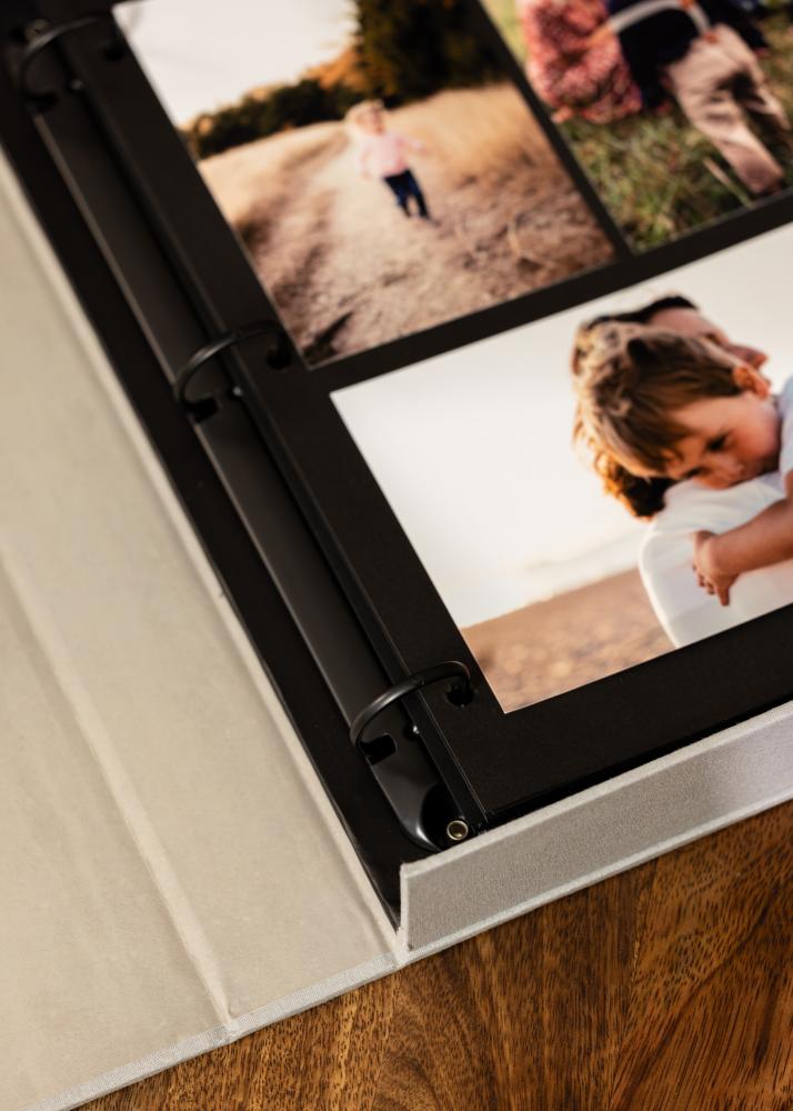 KAILA MEMORIES Grey - Coffee Table Photo Album (60 Sorte Sider / 30 Blade)