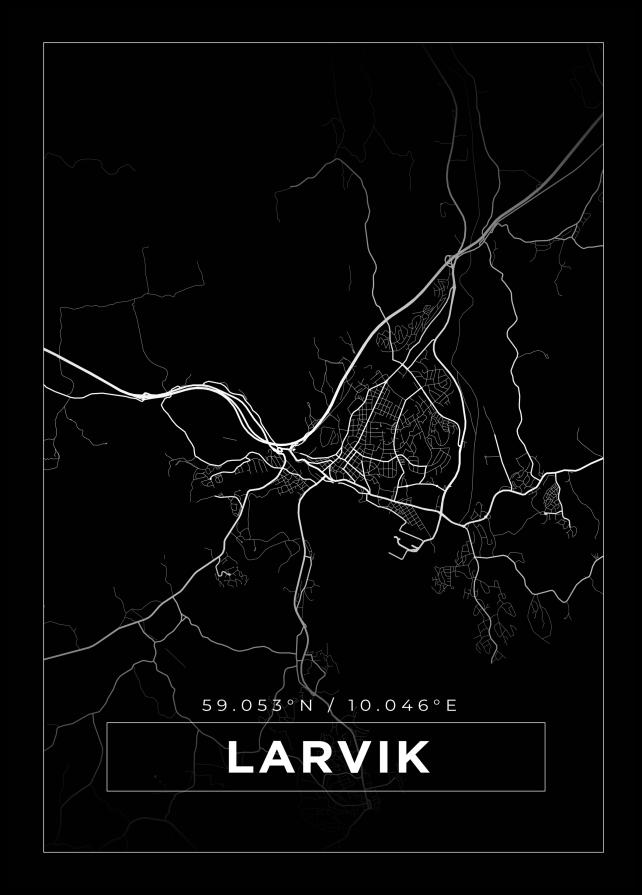 Kort - Lavrik - Sort Plakat