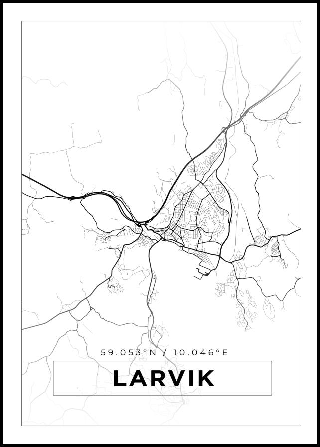 Kort - Lavrik - Hvid Plakat