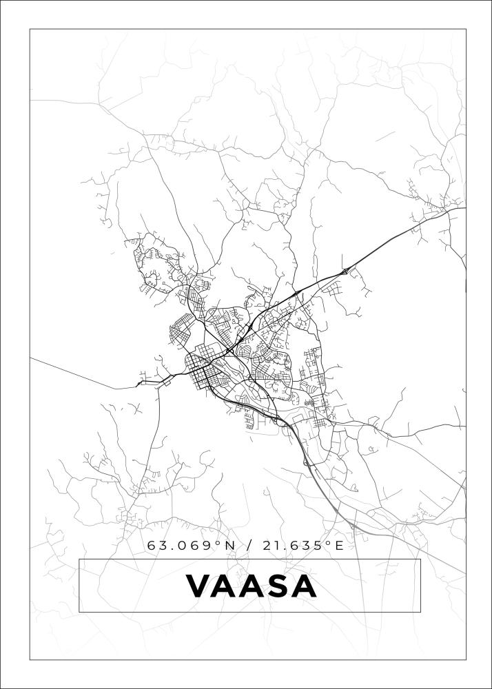 Kort - Vaasa - Hvid Plakat