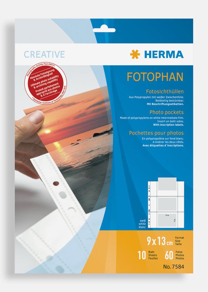 Herma fotolommer 9x13 cm Liggende - 10-pak Hvide